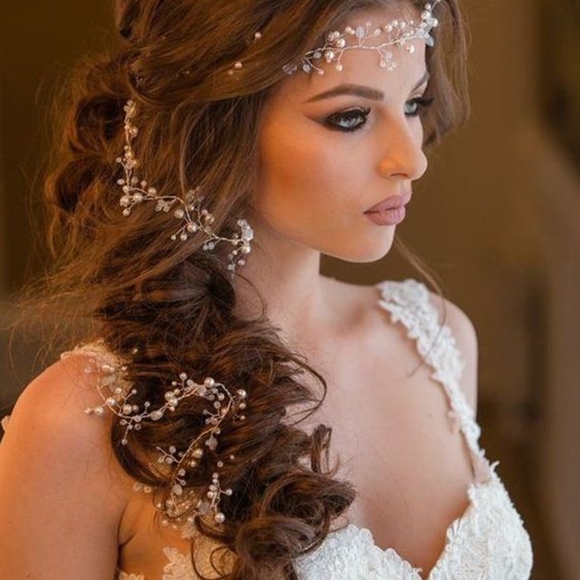 💖New "Emma" Bridal Crystal and Pearl Headband 40" - Picture 4 of 8